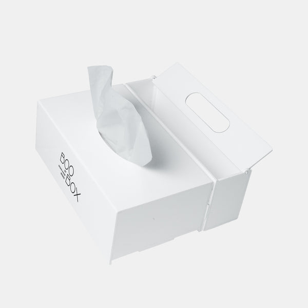 BooBox Tissue Box Holder with Built-in Disposal Bin  - White